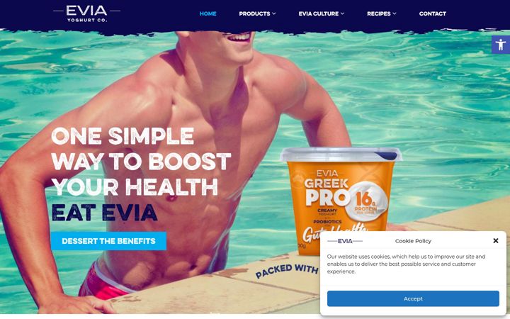 Screenshot of eviayoghurt.com.au
