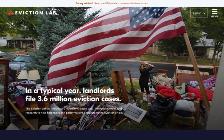 Screenshot of evictionlab.org