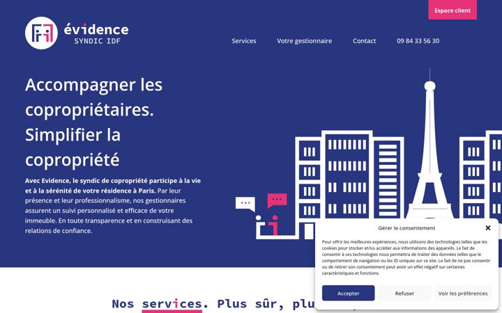 Screenshot of evidence-syndic-idf.fr