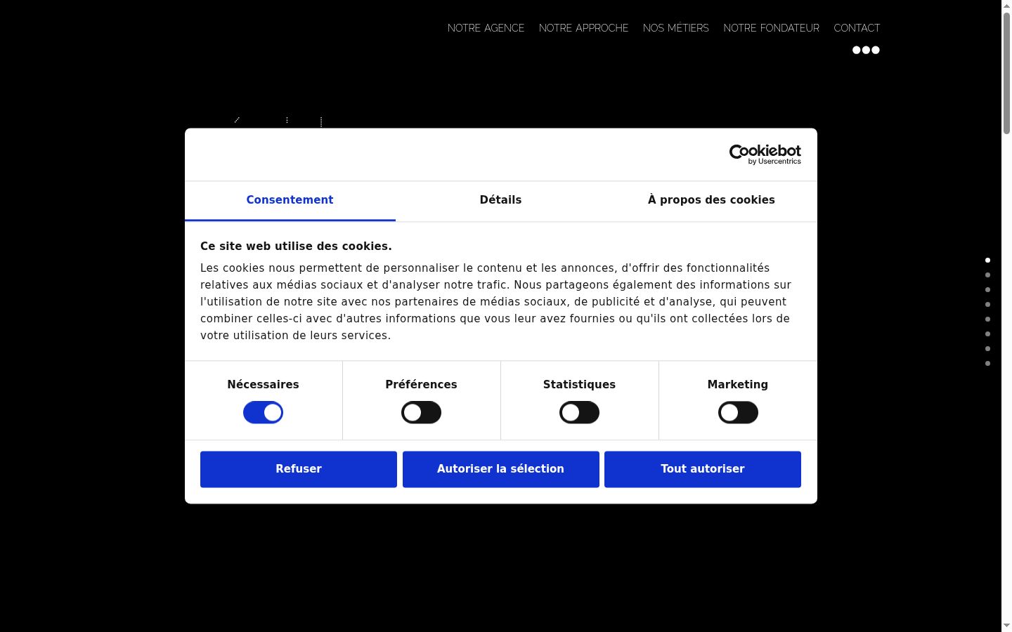 Screenshot of the consent banner shown before any interaction