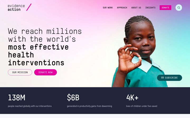 Screenshot of evidenceaction.org