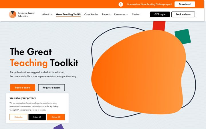 Screenshot of evidencebased.education