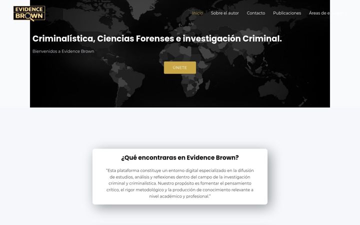 Screenshot of evidencebrown.com
