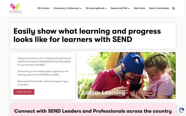 Skjámynd af evidenceforlearning.net
