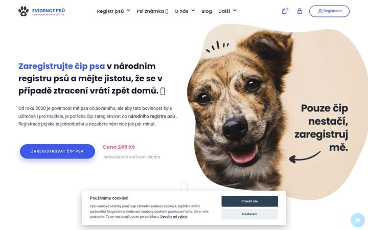 Screenshot of evidencepsu.cz