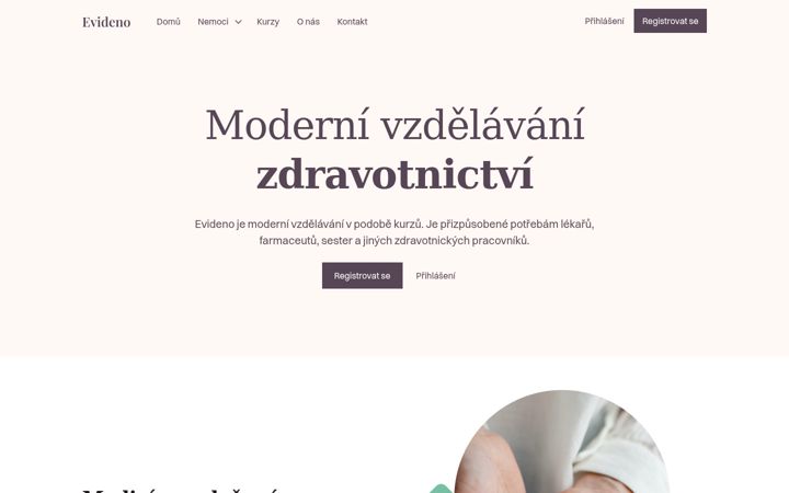 Screenshot of evideno.cz