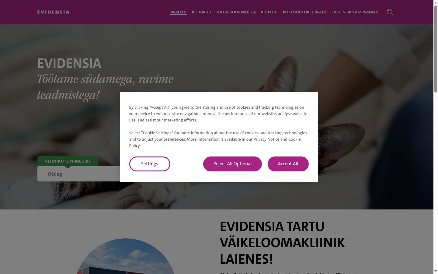 Zrzut ekranu banera zgody wyświetlanego przed jakąkolwiek interakcją