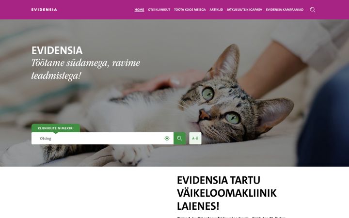 Screenshot of evidensia.ee