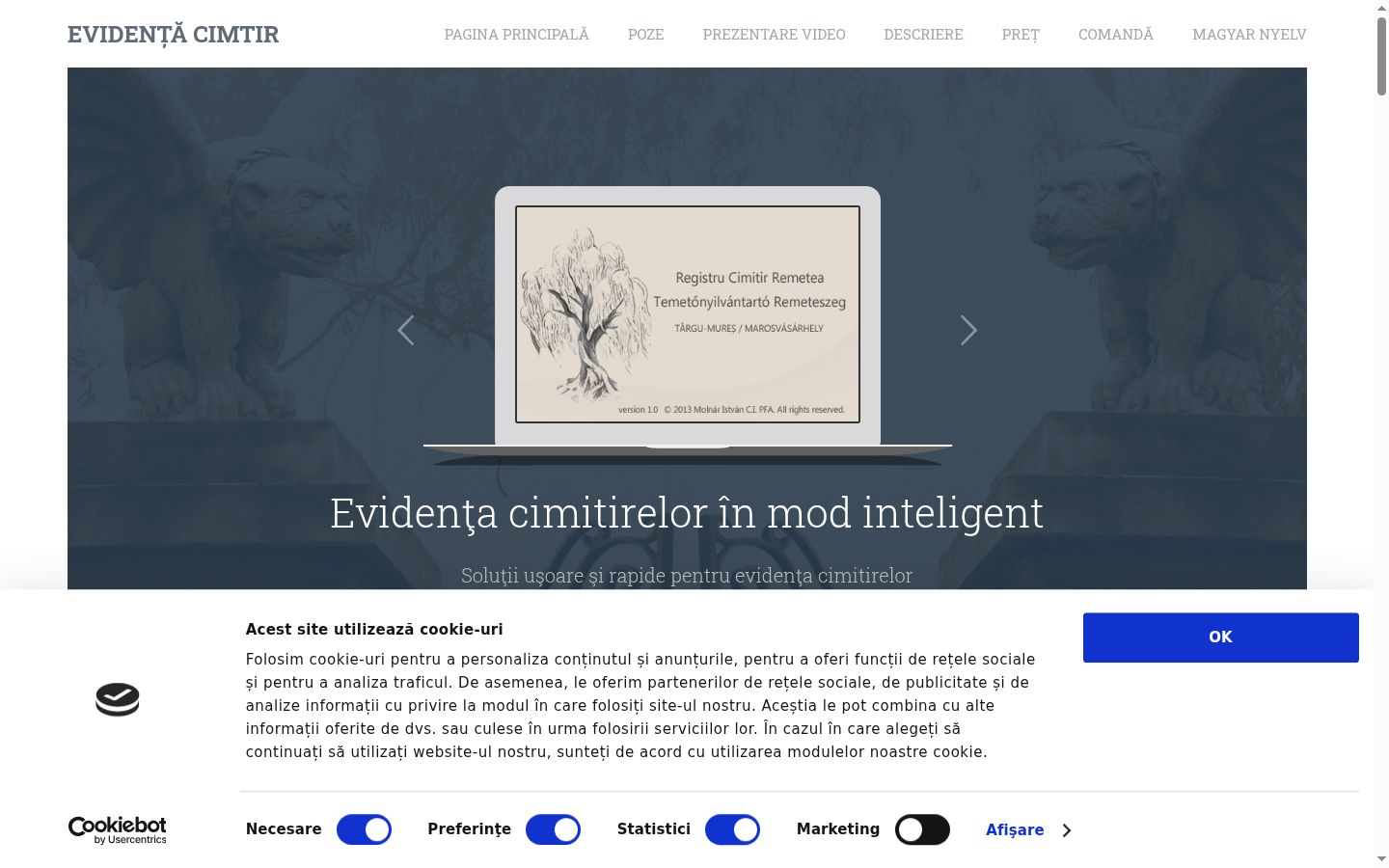 Screenshot del banner di consenso mostrato prima di qualsiasi interazione