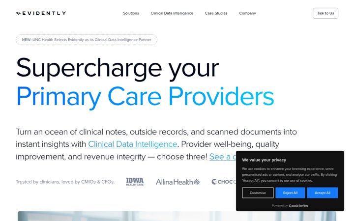 Screenshot of evidently.com