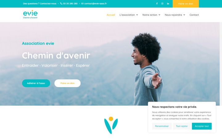 Screenshot of evie-asso.fr