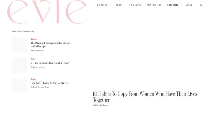 Screenshot of eviemagazine.com