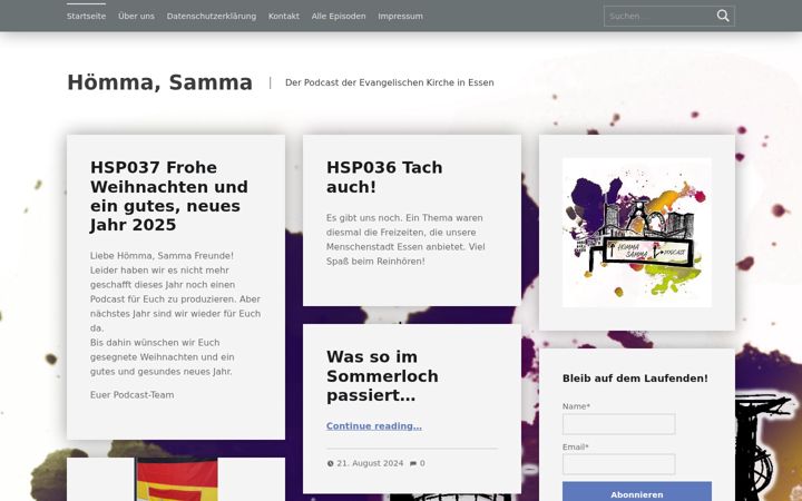 Skjermbilde av evies-podcast.de