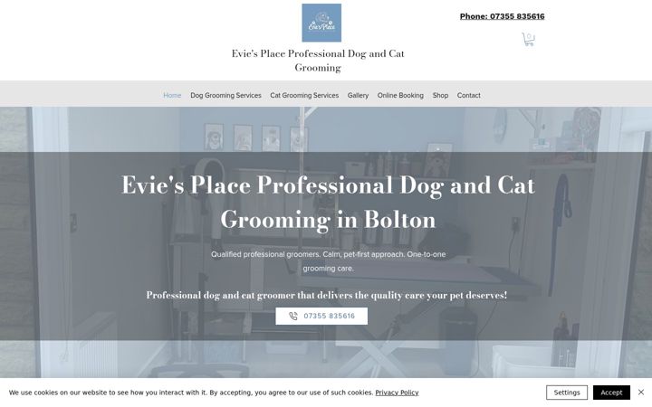 Screenshot of eviesplace.co.uk