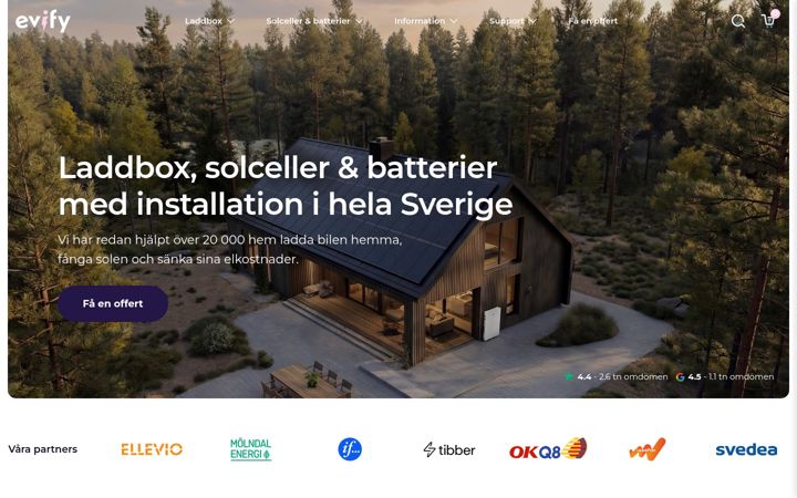 Skjermbilde av evify.se