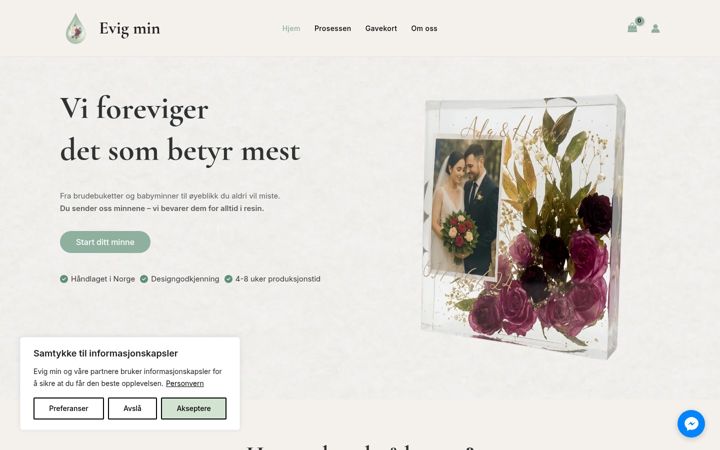 Screenshot of evigmin.no