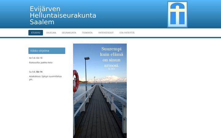 Ekrānuzņēmums no evijarvenhelluntaiseurakunta.fi