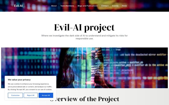 Screenshot of evil-ai.eu