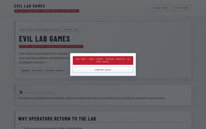 Screenshot of evillabgames.com
