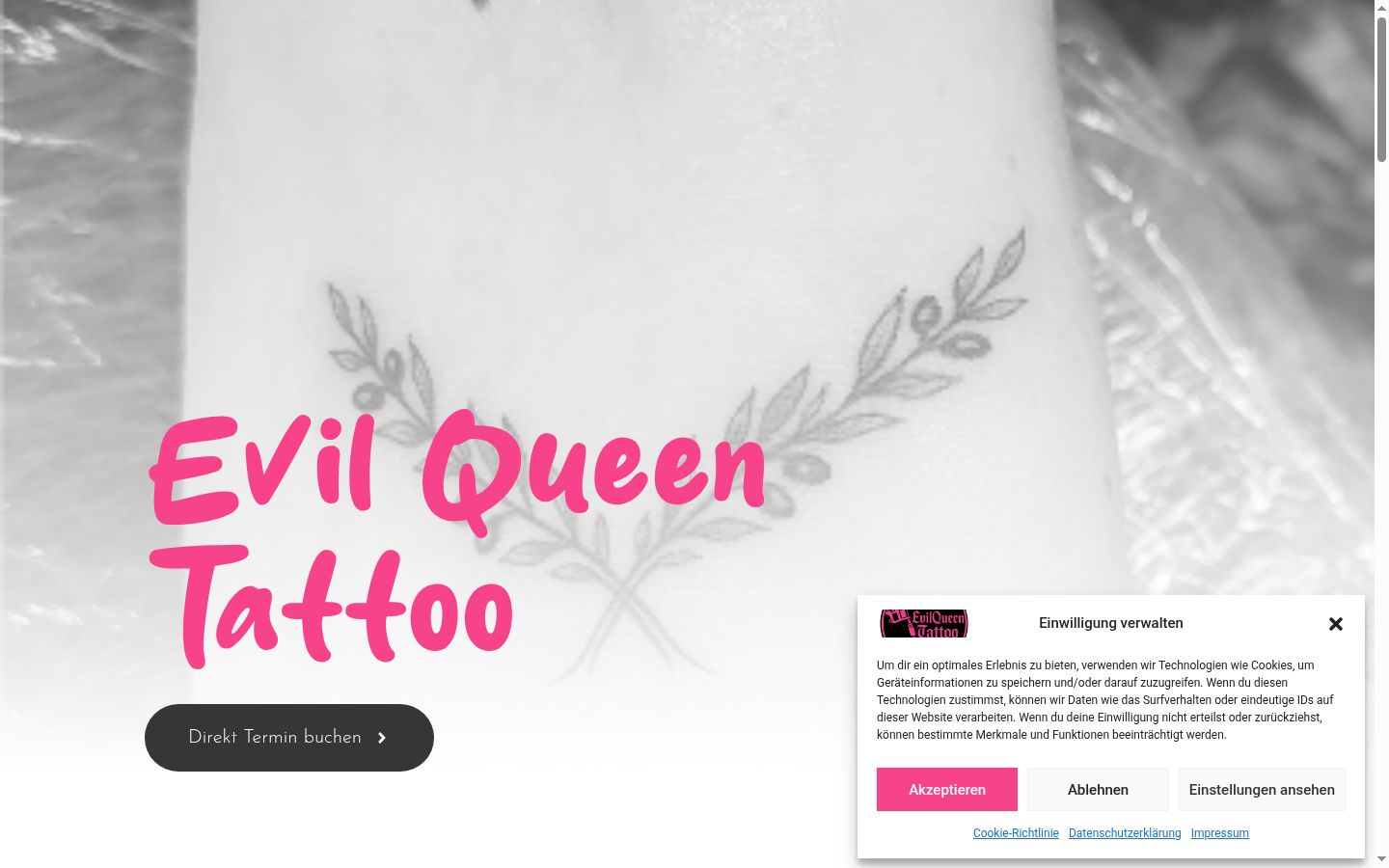 Captura de pantalla del banner de consentimiento mostrado antes de cualquier interacción