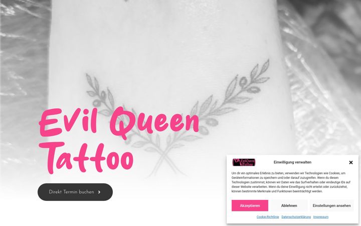 Screenshot of evilqueentattoo.de