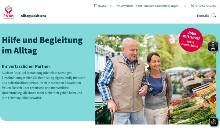 Screenshot of evim-alltagsassistenz.de