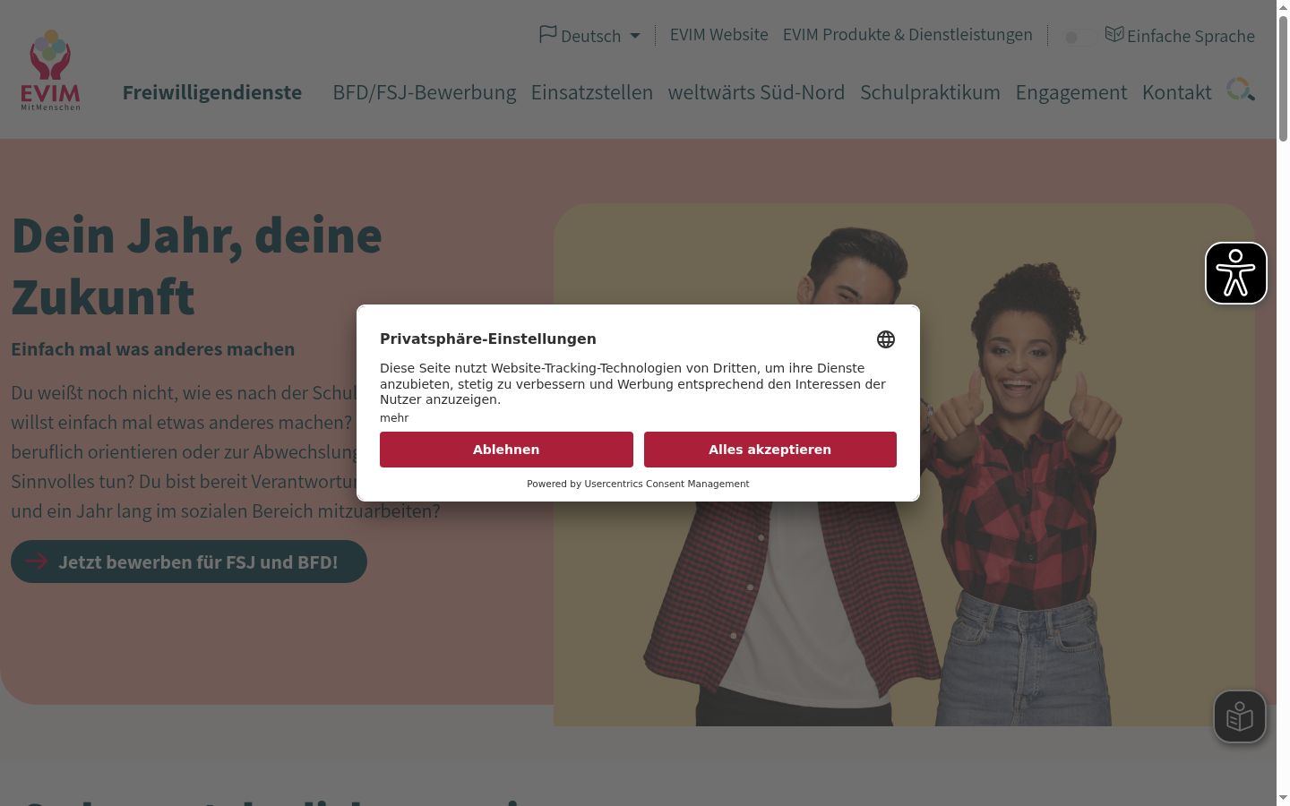 Screenshot van de toestemmingsbanner zoals getoond vóór enige interactie