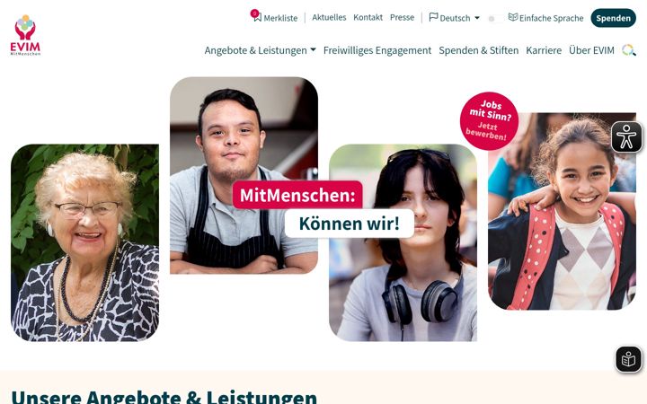 Screenshot of evim.de