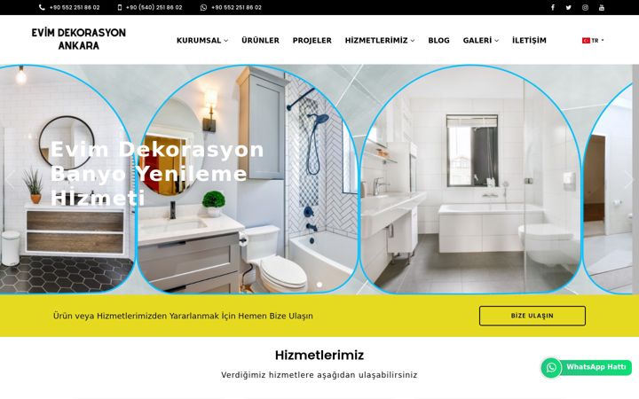 Screenshot of evimdekorasyonankara.com.tr