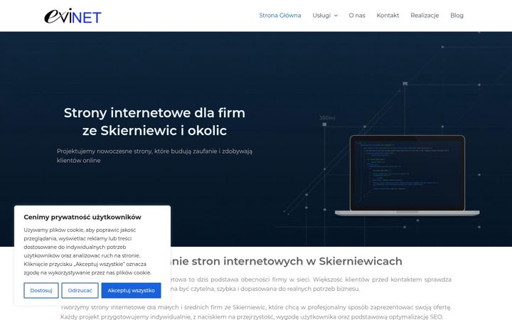 Screenshot von evinet.pl