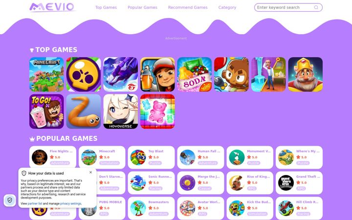 Screenshot of eviogame.com
