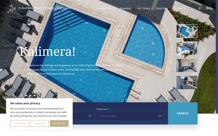 Screenshot of evionresidence.com