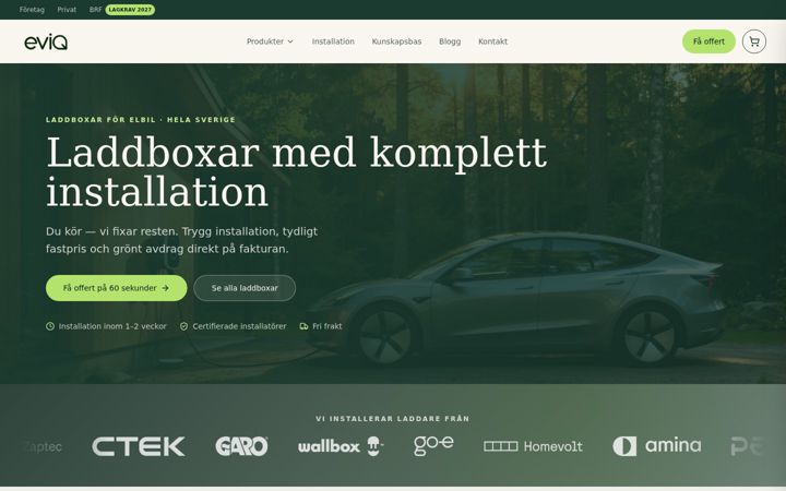 Screenshot of eviq.se