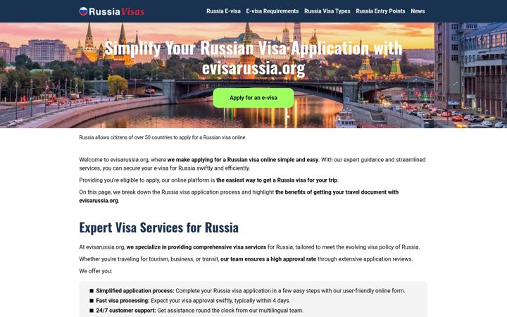 Screenshot of evisarussia.org