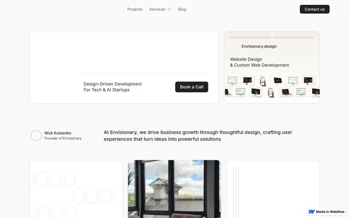 Zrzut ekranu evisionary.webflow.io
