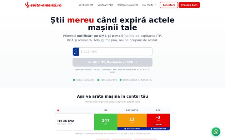 Screenshot of evita-amenzi.ro