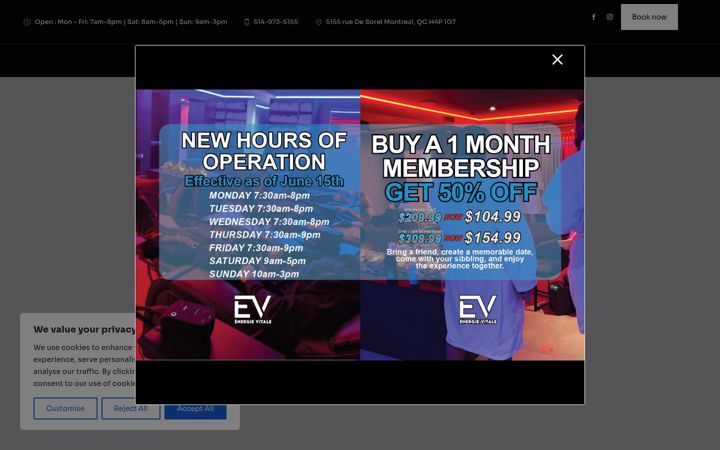 Screenshot of evitale.ca
