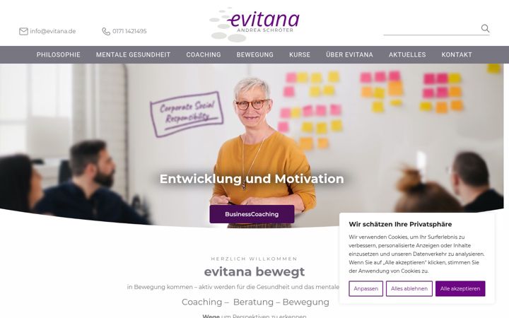Skjermbilde av evitana.de