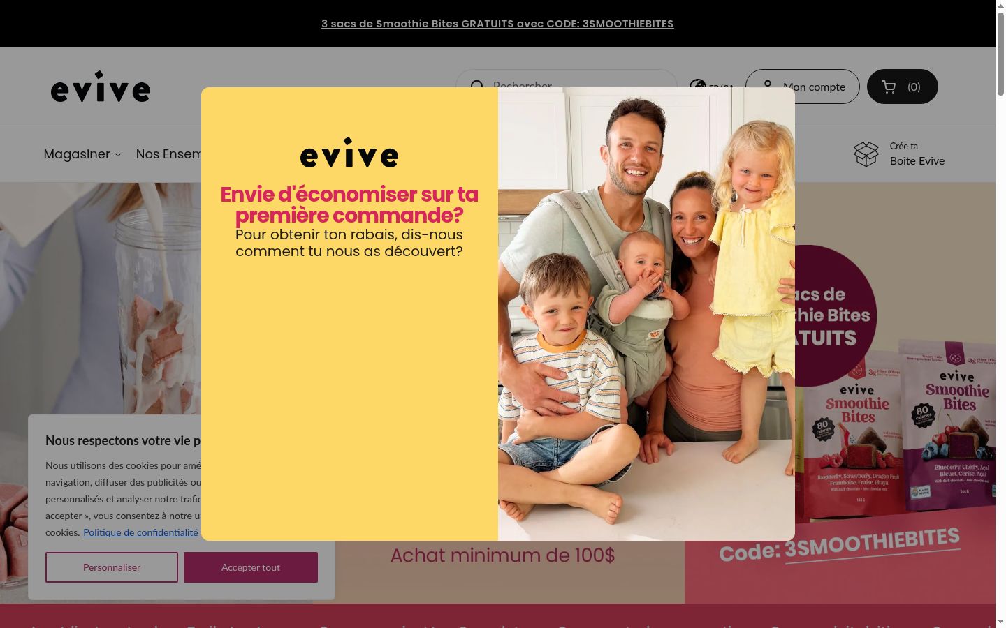 Screenshot of the consent banner shown before any interaction