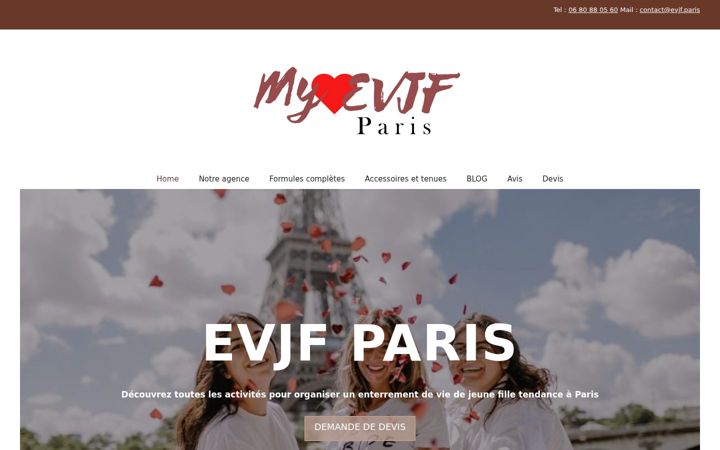 Screenshot of evjf.paris