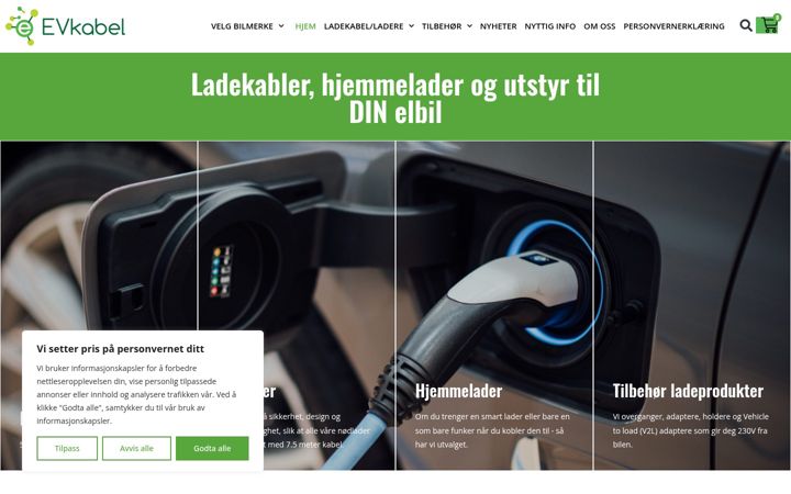Screenshot of evkabel.no