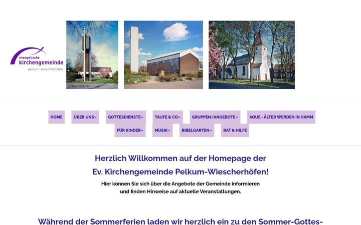 Skjermbilde av evkirche-pelkum-wiescherhoefen.de
