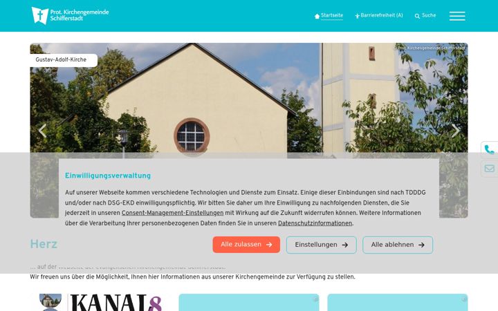 Screenshot of evkirche-schifferstadt.de