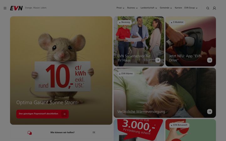 Screenshot of evn.at