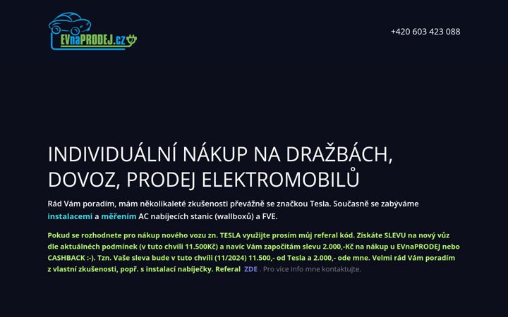 Snímek obrazovky evnaprodej.cz