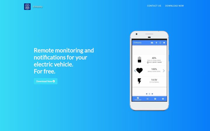 Screenshot of evnotify.com