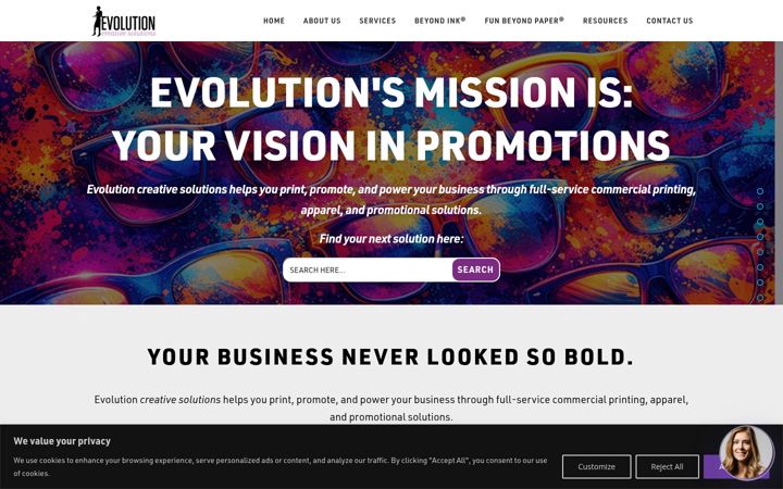 Screenshot of evo-creative.com