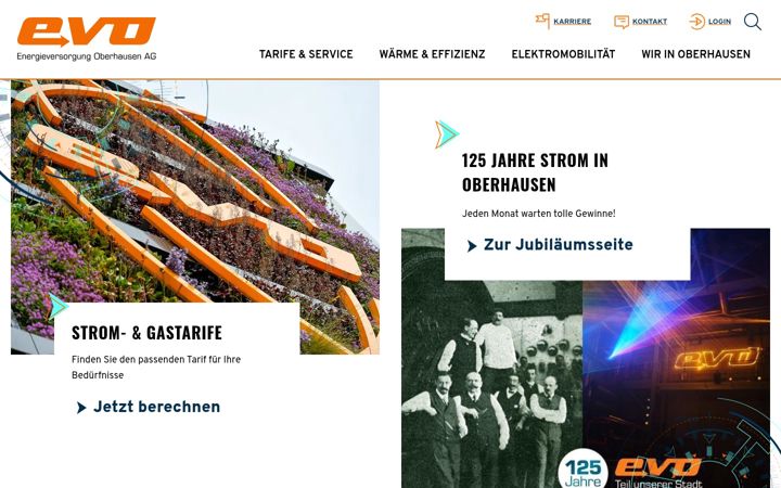 Screenshot of evo-energie.de