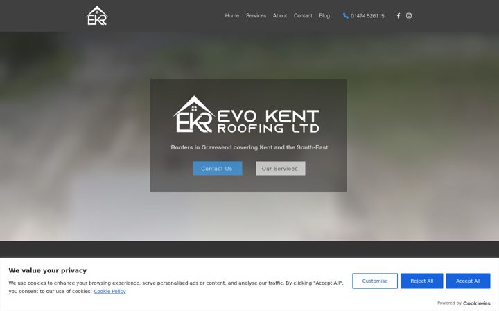 Captură de ecran a evo-kent.co.uk