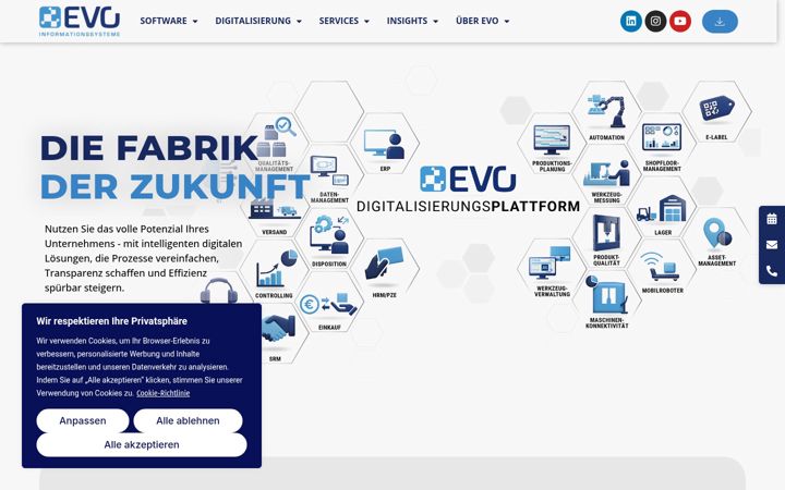 Screenshot of evo-solutions.com